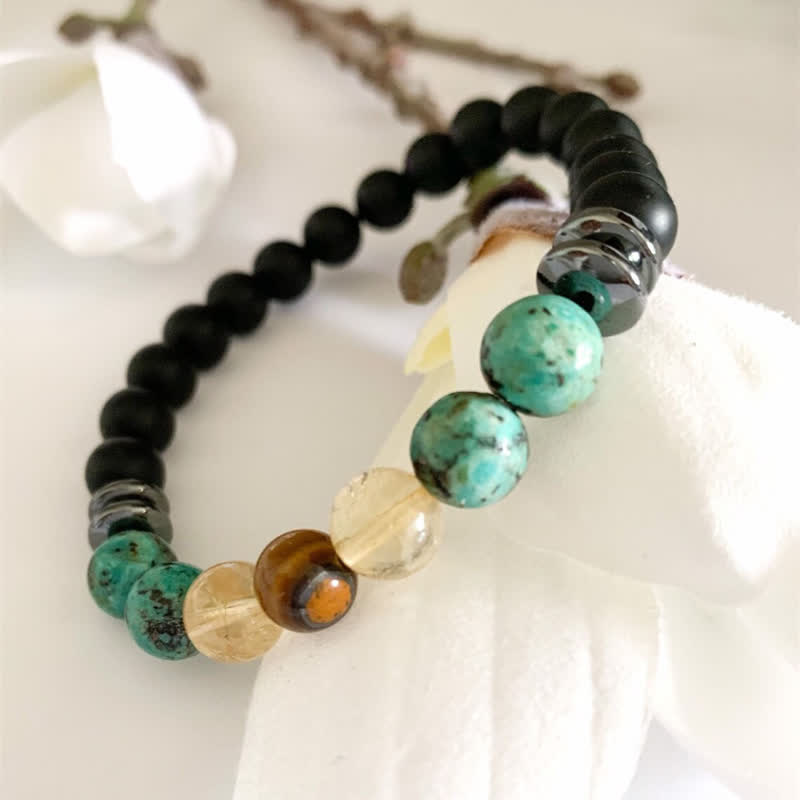 Olivenorma African Turquoise Lava Stone Beaded Bracelet - image 2