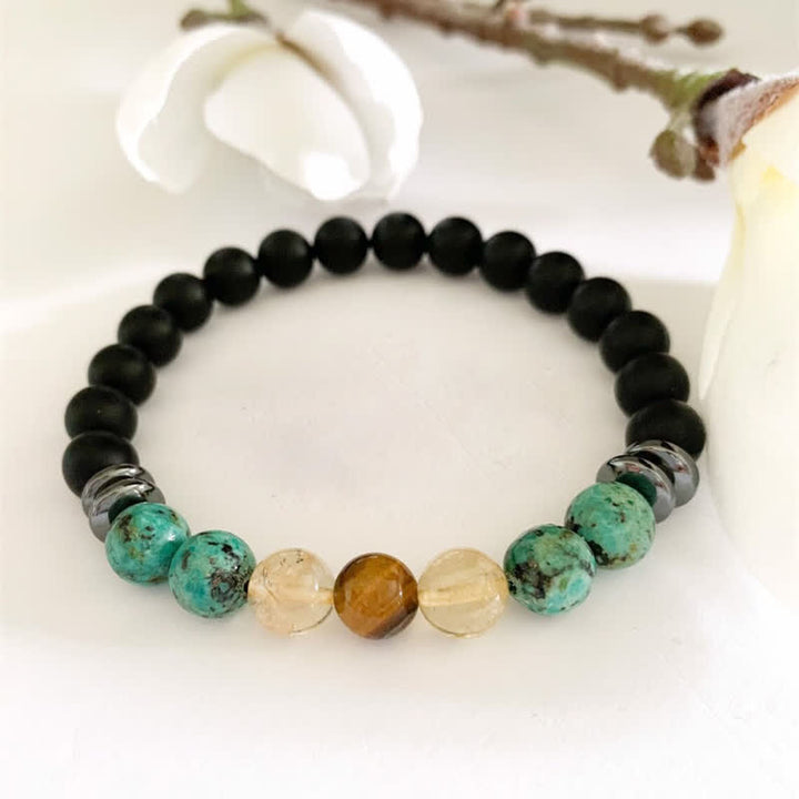 Olivenorma African Turquoise Lava Stone Beaded Bracelet - Natural Stone - image 0