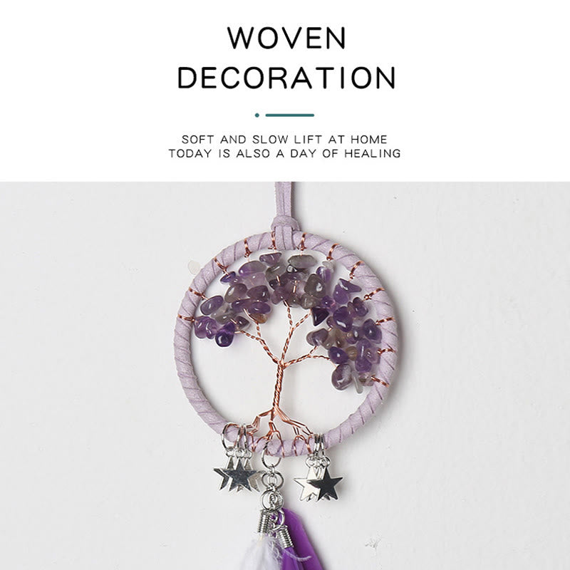 Olivenorma Tree of Life Gemstone Dream Catcher Hanging Ornament - image 6