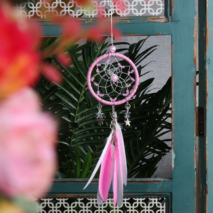 Olivenorma Tree of Life Gemstone Dream Catcher Hanging Ornament - Pearl - Pink Dreamcatcher  - image 18
