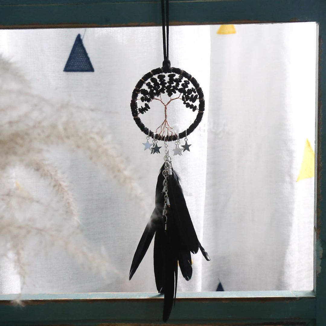 Olivenorma Tree of Life Gemstone Dream Catcher Hanging Ornament - image 1