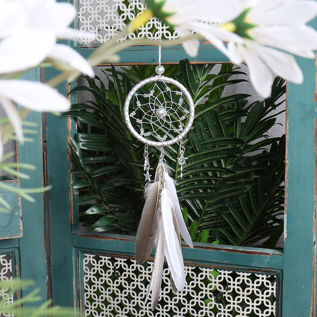 Olivenorma Tree of Life Gemstone Dream Catcher Hanging Ornament - Pearl - LightGray Dreamcatcher  - image 19