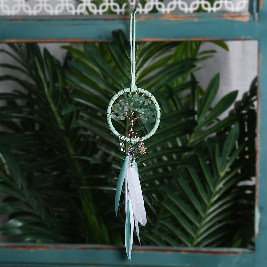 Olivenorma Tree of Life Gemstone Dream Catcher Hanging Ornament - Green Aventurine  - image 10