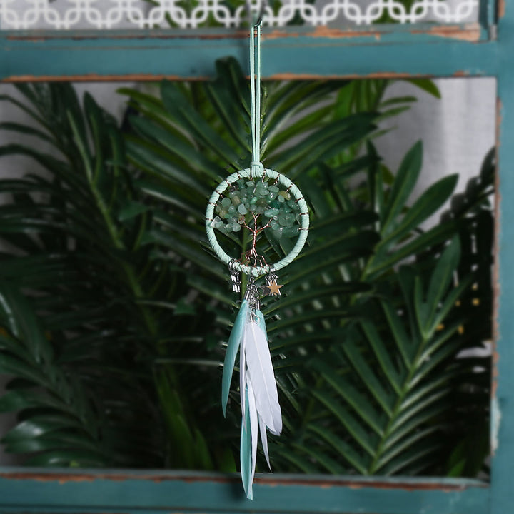 Olivenorma Tree of Life Gemstone Dream Catcher Hanging Ornament - Green Aventurine  - image 10