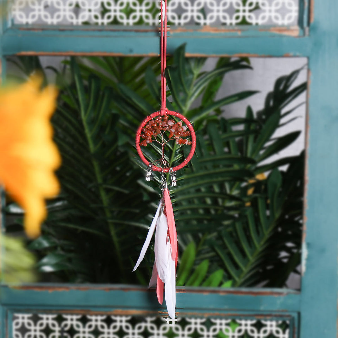 Olivenorma Tree of Life Gemstone Dream Catcher Hanging Ornament - Red Jasper  - image 8