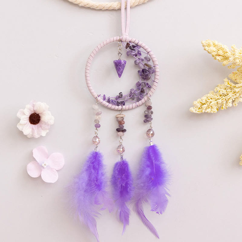 Olivenorma Amethyst Protection Purple Dream Catcher Hanging Ornament - image 2