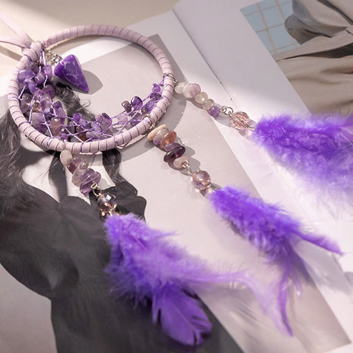 Olivenorma Amethyst Protection Purple Dream Catcher Hanging Ornament - image 4