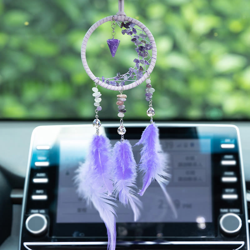 Olivenorma Amethyst Protection Purple Dream Catcher Hanging Ornament - image 1