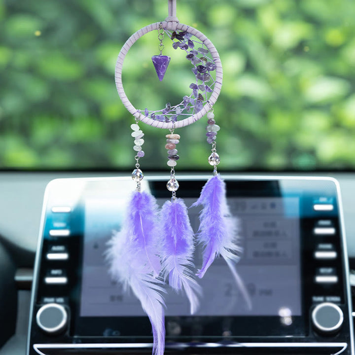 Olivenorma Amethyst Protection Purple Dream Catcher Hanging Ornament - image 1