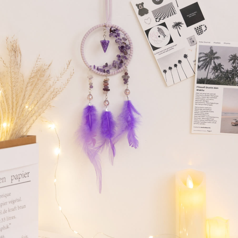 Olivenorma Amethyst Protection Purple Dream Catcher Hanging Ornament - image 3