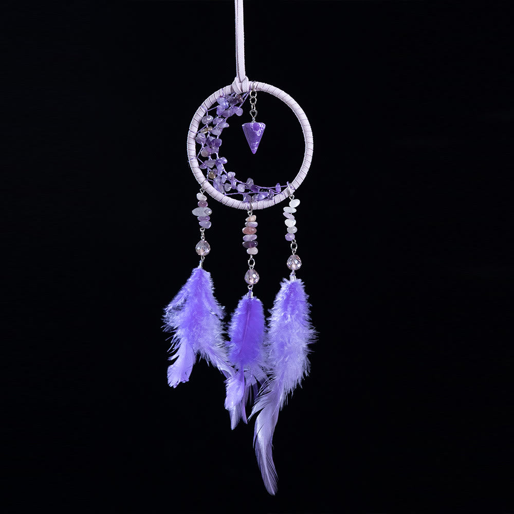 Olivenorma Amethyst Protection Purple Dream Catcher Hanging Ornament - image 5