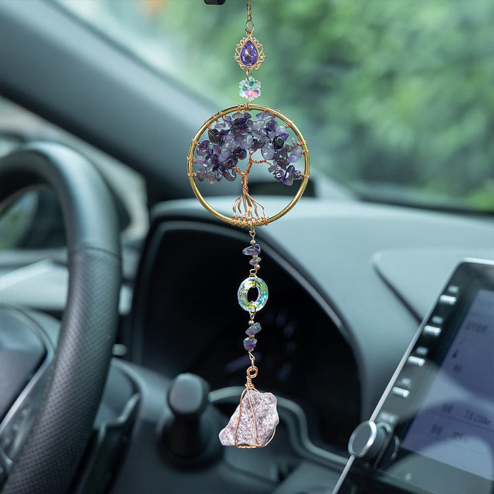 Olivenorma Lepidolite Amethyst Natural Gemstone Hanging Ornament - image 1