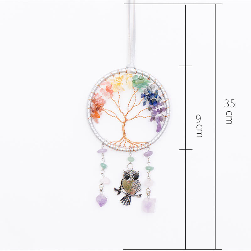 Olivenorma Natural 7 Chakra Owl Dream Catcher Ornament - image 6