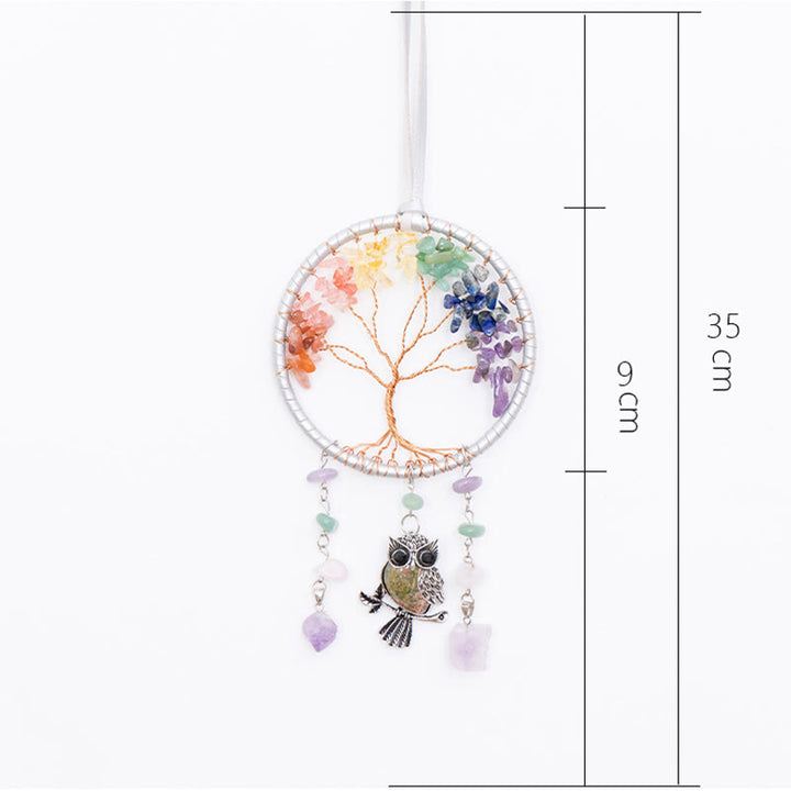 Olivenorma Natural 7 Chakra Owl Dream Catcher Ornament - image 6