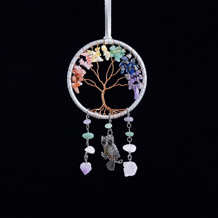 Olivenorma Natural 7 Chakra Owl Dream Catcher Ornament - image 4