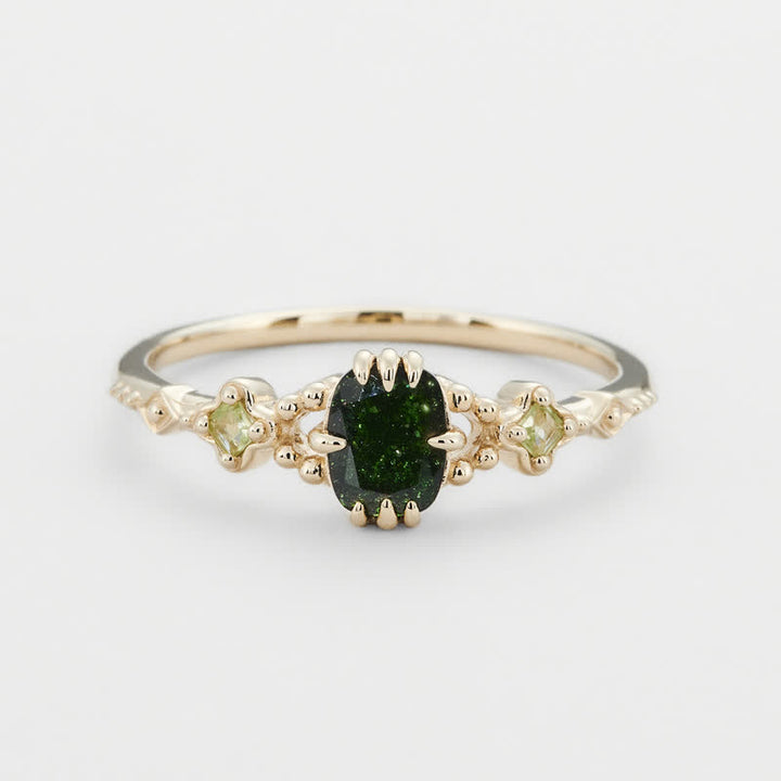 Olivenorma Natural Peridot Emerald Ring Necklace Jewelry Set - Ring-Size 8 - image 0