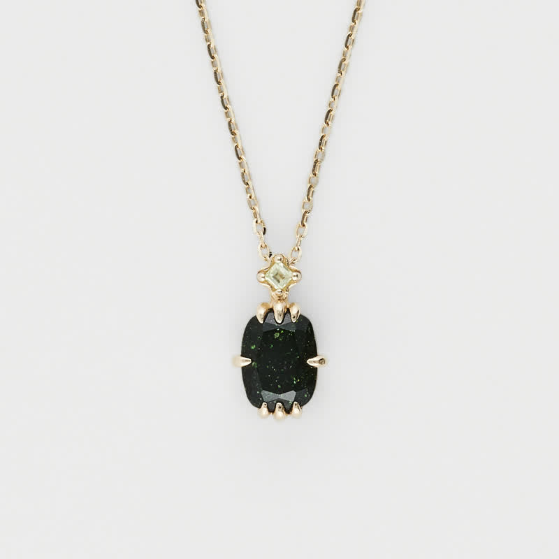 Olivenorma Natural Peridot Emerald Ring Necklace Jewelry Set - Necklace - image 2
