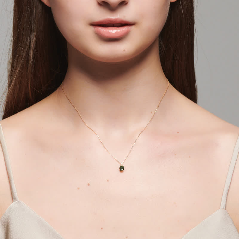 Olivenorma Natural Peridot Emerald Ring Necklace Jewelry Set - image 3