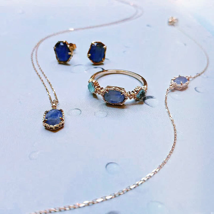 Olivenorma Natural Blue Moonstone Jewelry Set - image 9