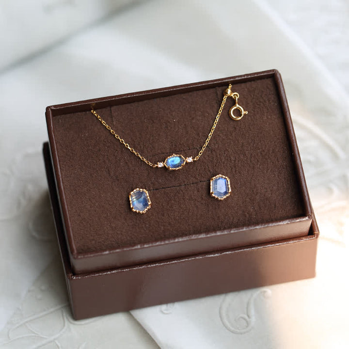Olivenorma Natural Blue Moonstone Jewelry Set - image 12