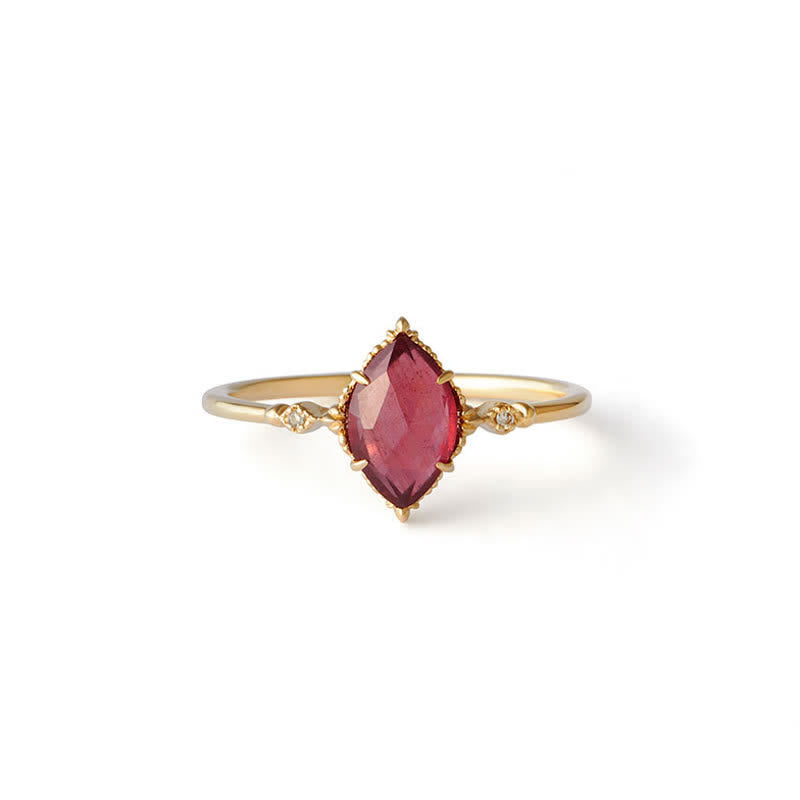 Olivenorma Natural Garnet Ring Earrings Necklace Jewelry Set - Ring-Size 8 - image 1