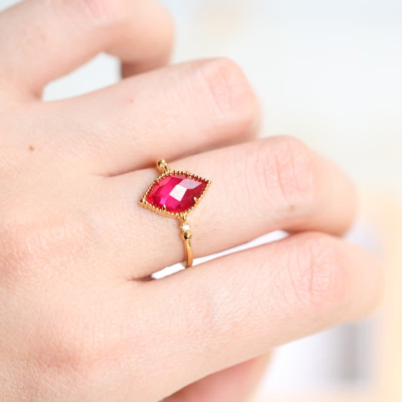 Olivenorma Natural Garnet Ring Earrings Necklace Jewelry Set - image 2