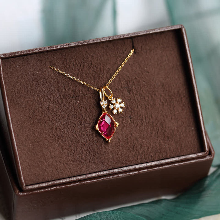 Olivenorma Natural Garnet Ring Earrings Necklace Jewelry Set - image 10