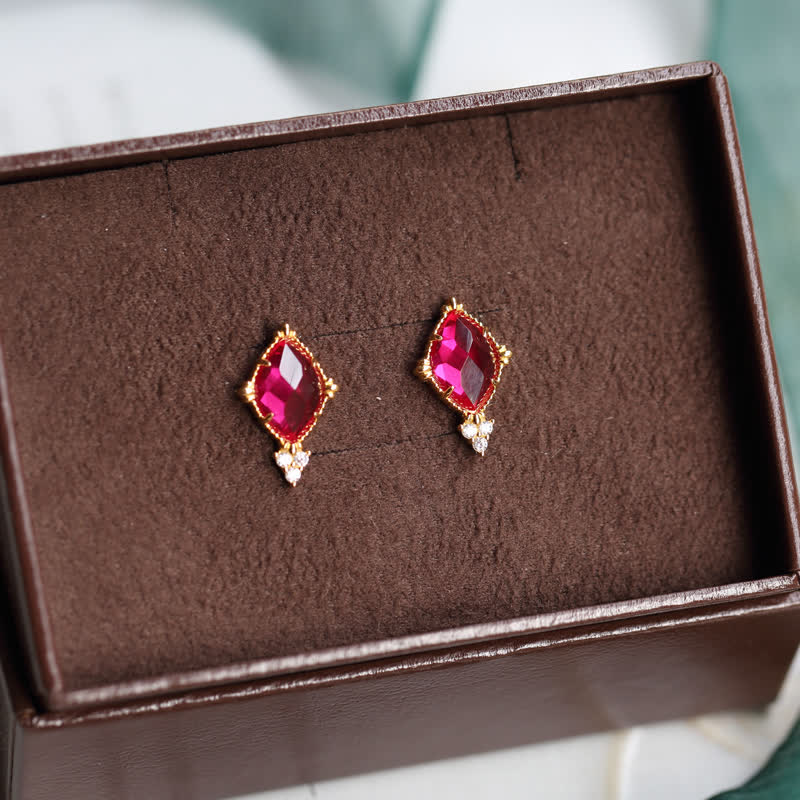 Olivenorma Natural Garnet Ring Earrings Necklace Jewelry Set - image 6