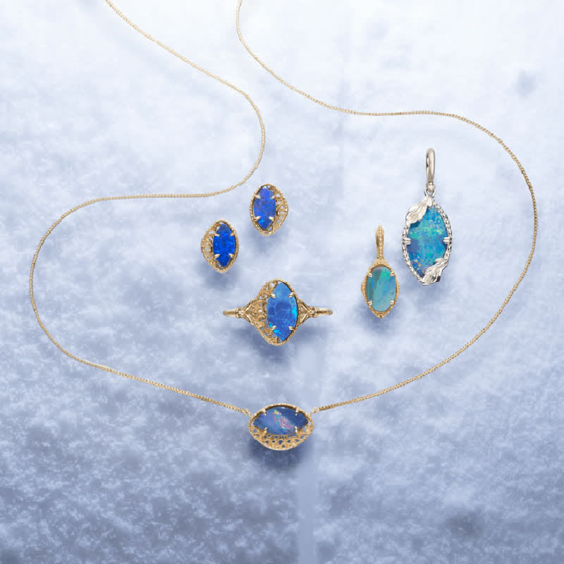 Olivenorma Natural Blue Opal Marquise Shape Jewelry Set - Jewelry Set - image 9