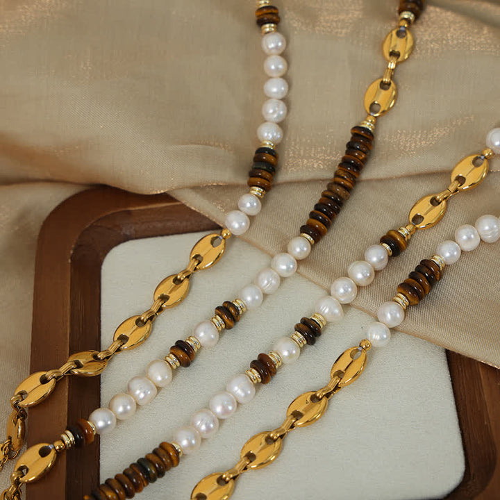 Olivenorma Natural Tiger Eye Freshwater Pearl Jewelry Set - image 5