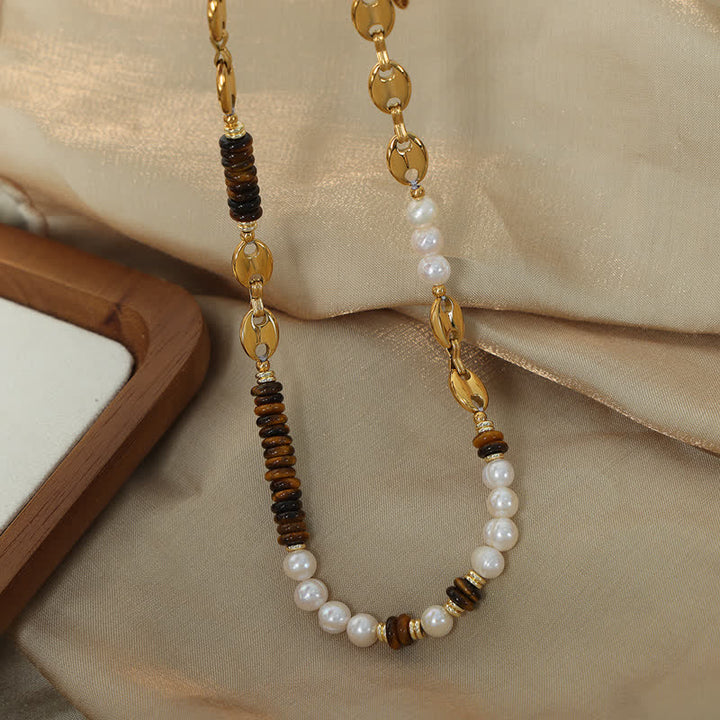 Olivenorma Natural Tiger Eye Freshwater Pearl Jewelry Set - image 4