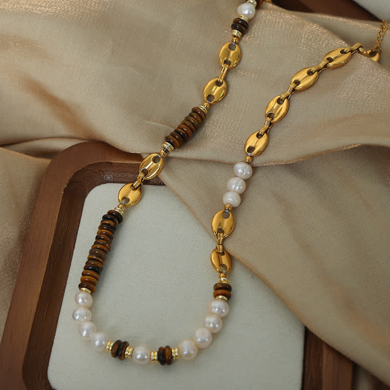 Olivenorma Natural Tiger Eye Freshwater Pearl Jewelry Set - image 3