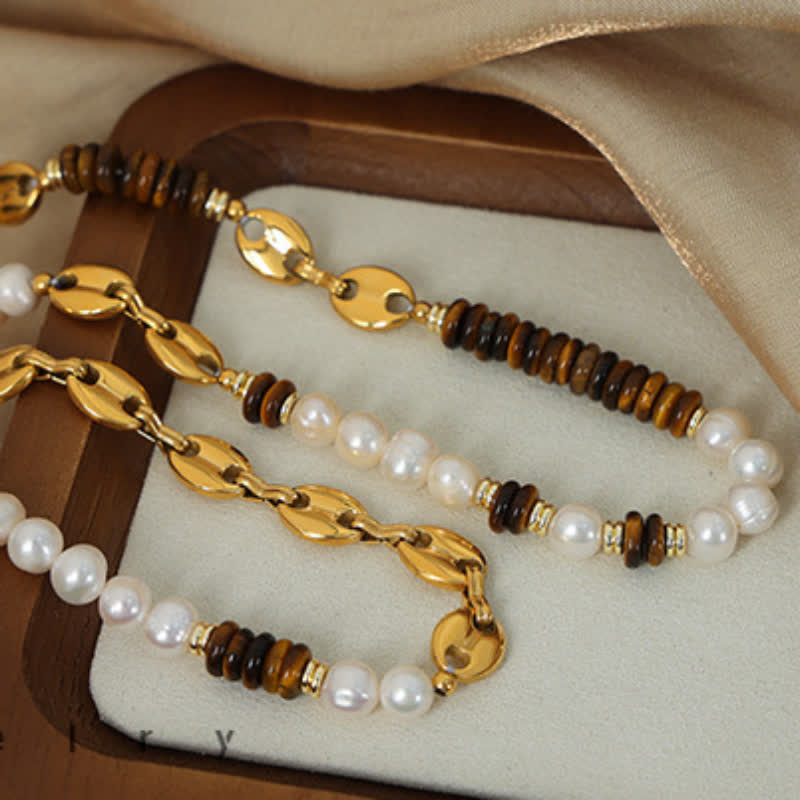 Olivenorma Natural Tiger Eye Freshwater Pearl Jewelry Set - Jewelry Set - image 0