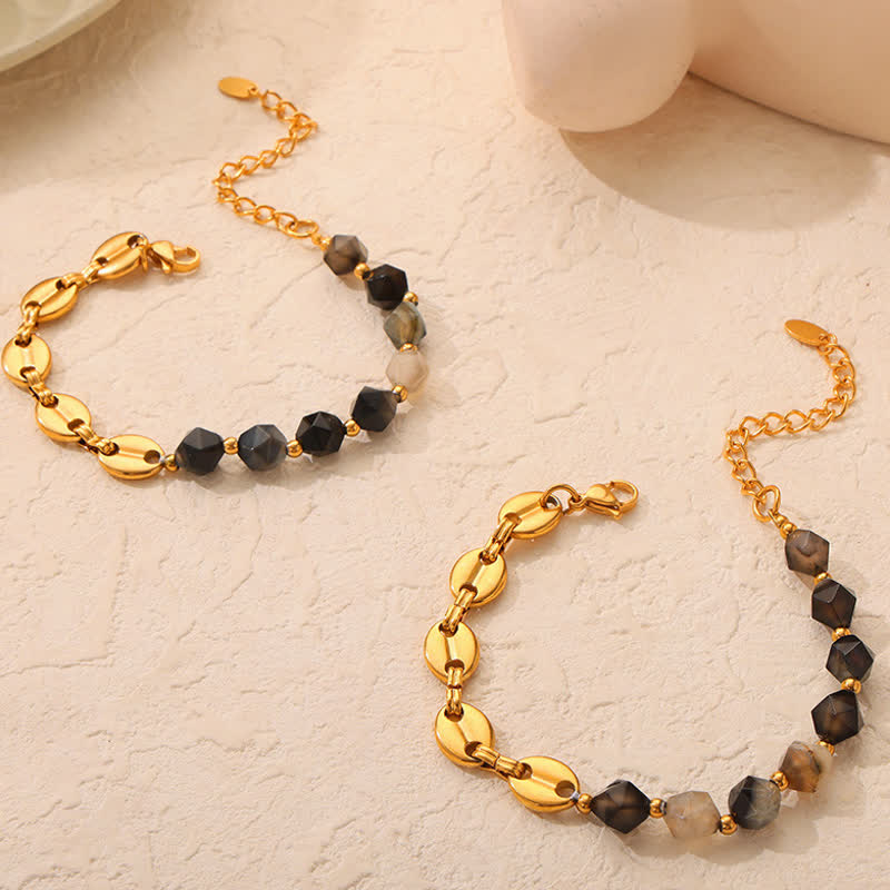 Olivenorma Natural Gray Agate Necklace Bracelet Jewelry Set - image 10