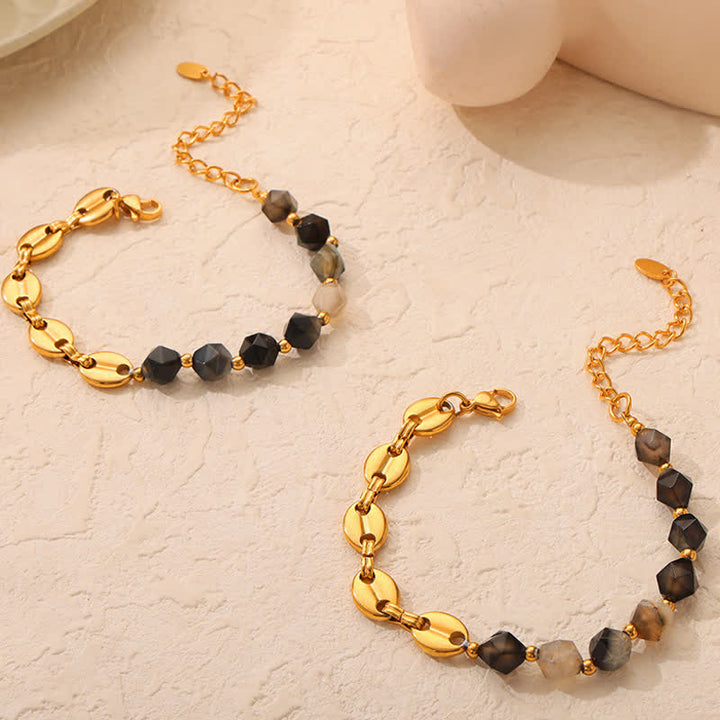 Olivenorma Natural Gray Agate Necklace Bracelet Jewelry Set - image 10