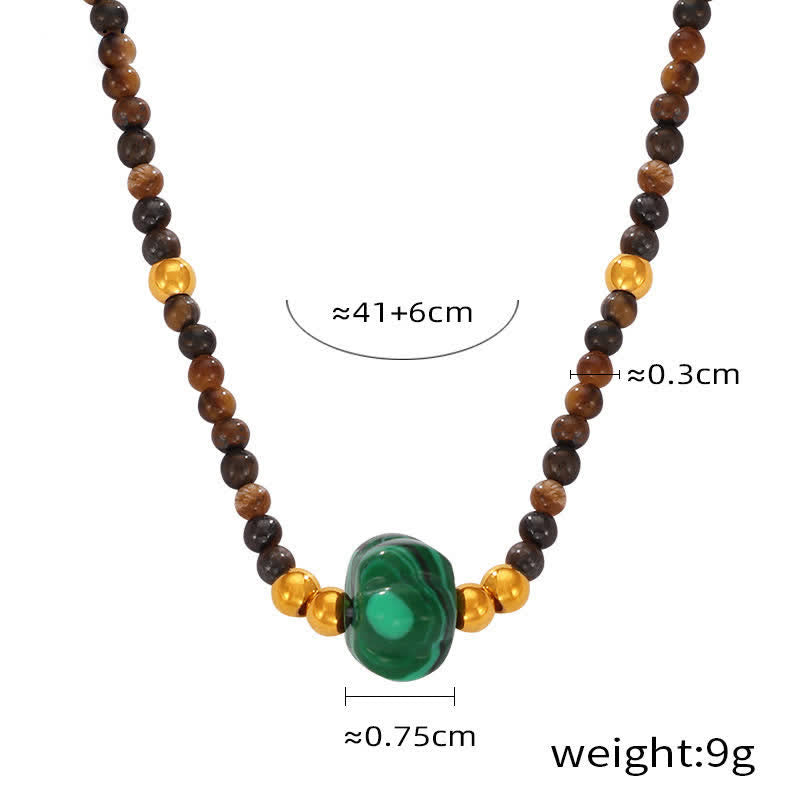 Olivenorma Colored Natural Stone Titanium Steel Necklace - Tiger Eye - image 6
