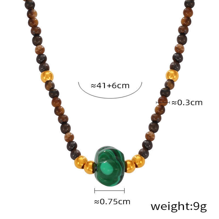 Olivenorma Colored Natural Stone Titanium Steel Necklace - Tiger Eye - image 6