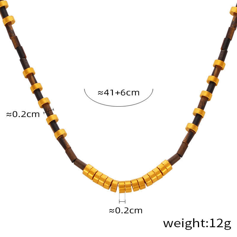 Olivenorma Colored Natural Stone Titanium Steel Necklace - Picture Jasper - image 13