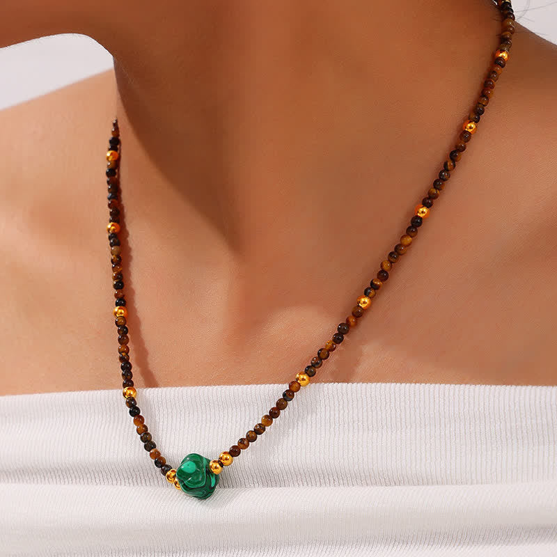 Olivenorma Colored Natural Stone Titanium Steel Necklace - image 7