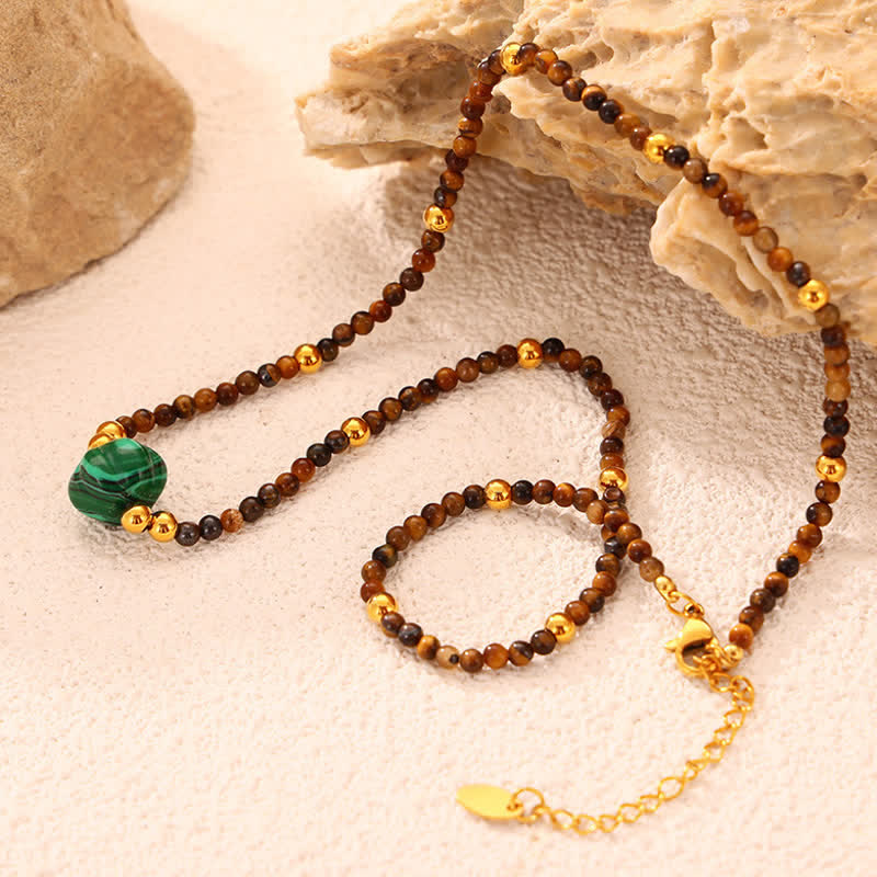 Olivenorma Colored Natural Stone Titanium Steel Necklace - image 16