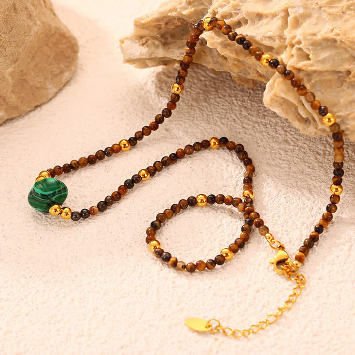 Olivenorma Colored Natural Stone Titanium Steel Necklace - image 16