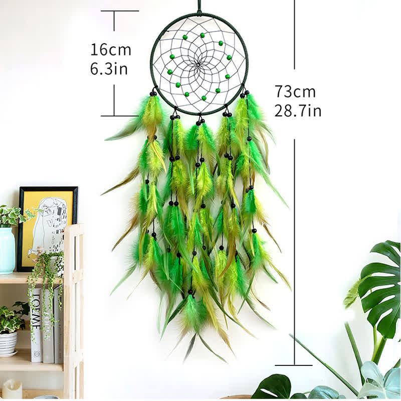 Olivenorma Nordic Style Handwoven Colorful Feather Dream Catcher - image 5