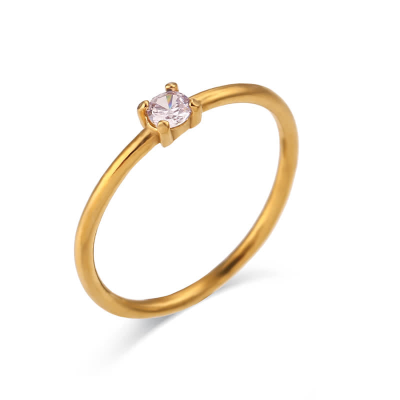 Olivenorma Simple Birthstone Stainless Steel Plated 18k Ring - June-Alexandrite - 10 - image 11