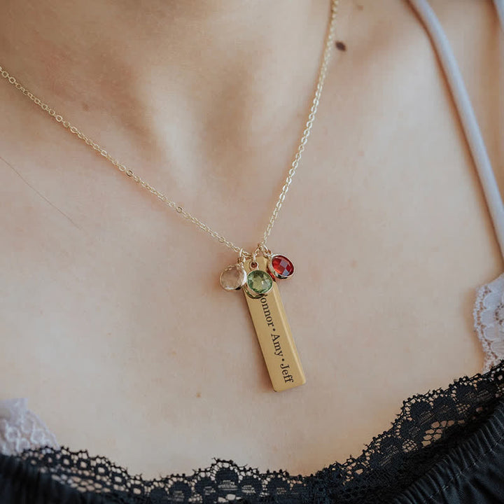 Olivenorma Personalized Birth Flower & Birthstone with Name Jewelry Necklace - image 3