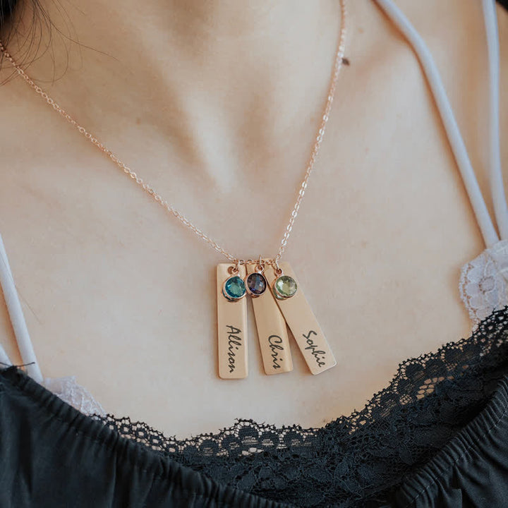 Olivenorma Personalized Birth Flower & Birthstone with Name Jewelry Necklace - image 2