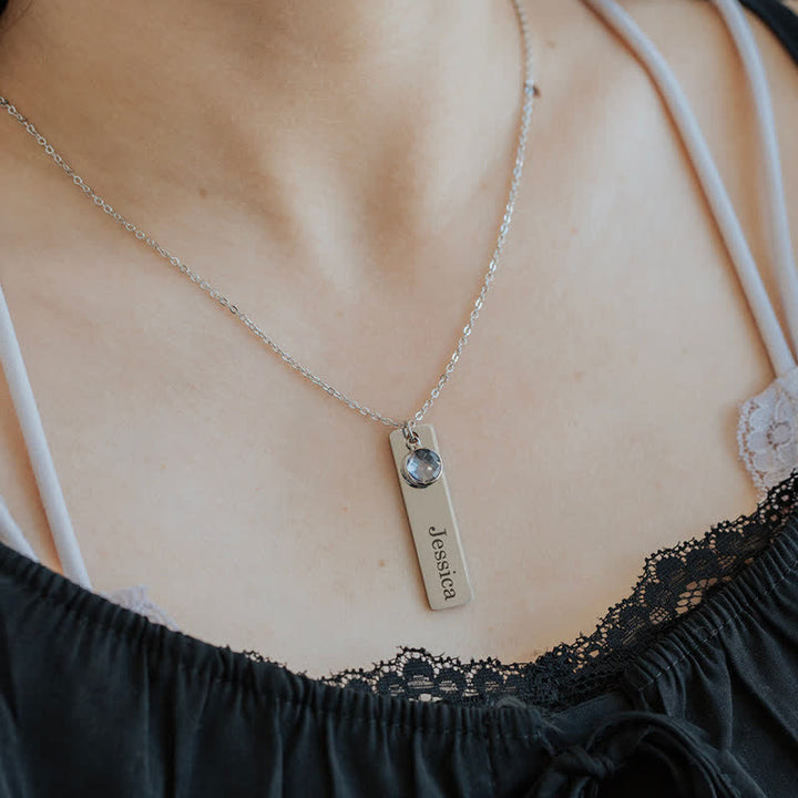 Olivenorma Personalized Birth Flower & Birthstone with Name Jewelry Necklace - image 4