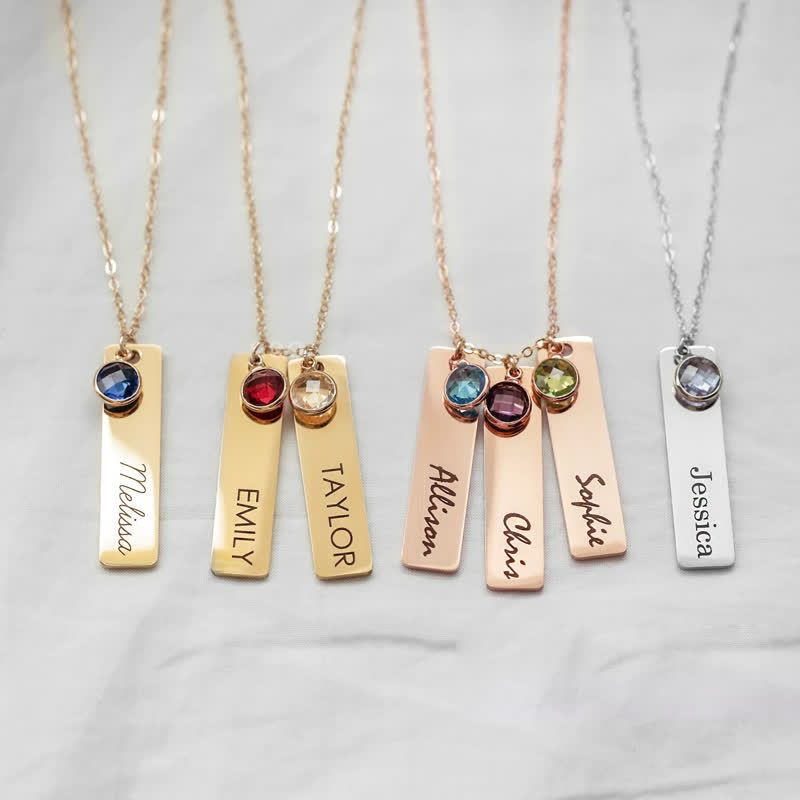 Olivenorma Personalized Birth Flower & Birthstone with Name Jewelry Necklace - image 5