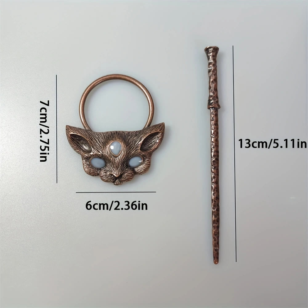 Olivenorma Nordic Classical Moonstone Cat Shaped Hairpin - image 3