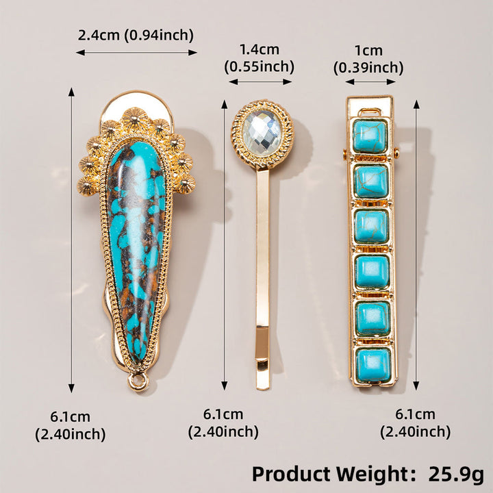 Olivenorma 3Pcs Luxury Turquoise Bobby Pins Hairpin - image 4