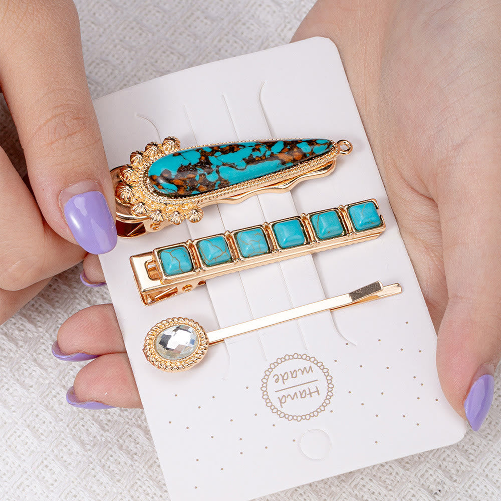 Olivenorma 3Pcs Luxury Turquoise Bobby Pins Hairpin - image 2